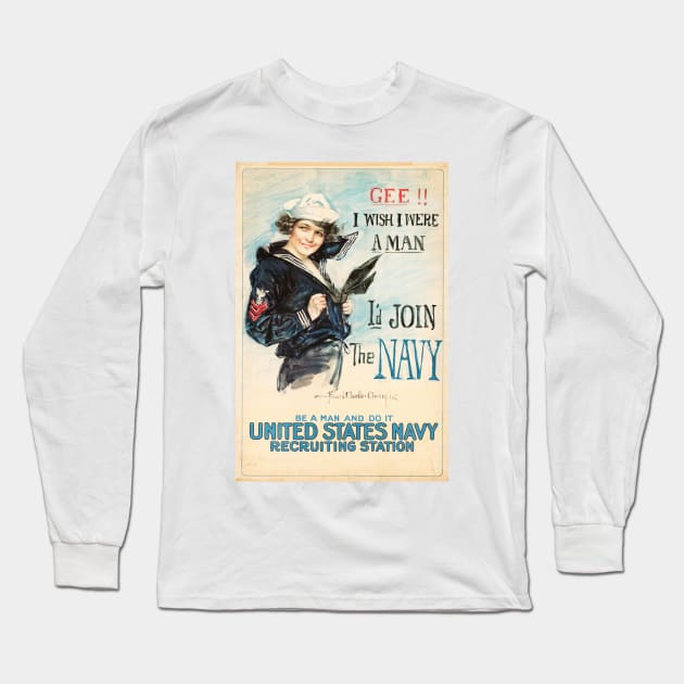 Join The Navy Long Sleeve T-Shirt by JimDeFazioPhotography